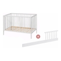 PETITE&MARS - Babybett + Bettgitter NELA BEECH 120x60 cm weiß/Buche
