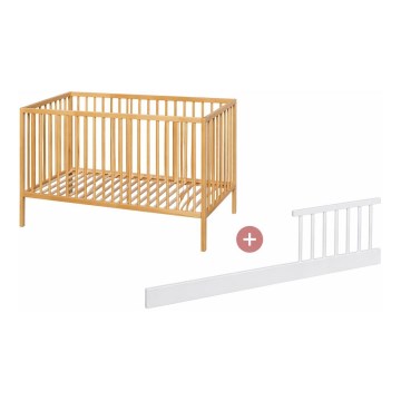 PETITE&MARS - Babybett mit Schutzgitter NELA BEECH 120x60 cm Buche