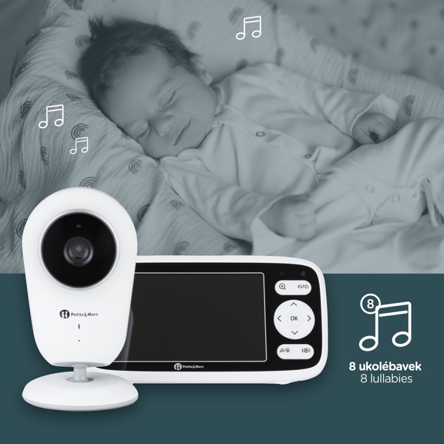 PETITE&MARS - Babyphone mit Monitor NANO 4.0 3,7V 1760 mAh