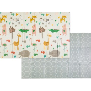 PETITE&MARS - Faltbare Spielmatte CAMPY Animals&Hexagon