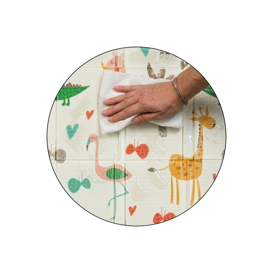 PETITE&MARS - Faltbare Spielmatte CAMPY Animals&Hexagon
