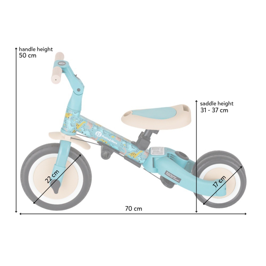 PETITE&MARS - Kinder-Dreirad 5-in-1 TURBO LIMITED Dino Park