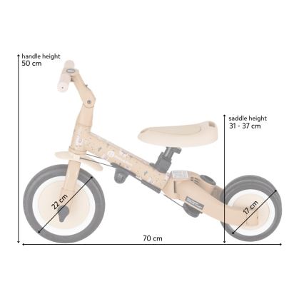 PETITE&MARS - Kinder-Dreirad 5-in-1 TURBO LIMITED Pink Meadow