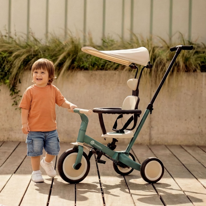 PETITE&MARS - Kinder-Dreirad 5-in-1 TURBO PLUS Misty Green