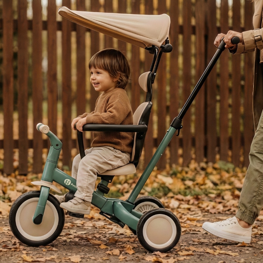 PETITE&MARS - Kinder-Dreirad 5-in-1 TURBO PLUS Misty Green
