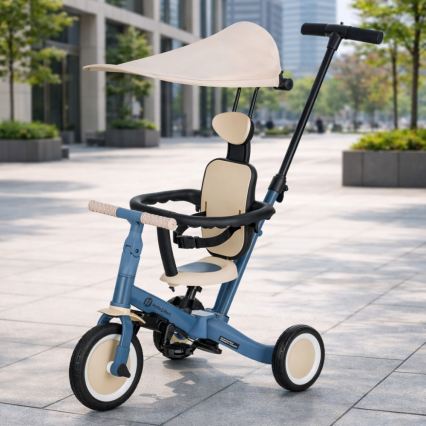PETITE&MARS - Kinder-Dreirad 5-in-1 TURBO PLUS Ozeanblau