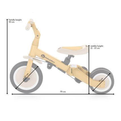 PETITE&MARS - Kinder-Dreirad 5-in-1 TURBO PLUS Ozeanblau