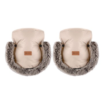PETITE&MARS - Kinderwagen-Handschuhe FURRY Rosa Petal