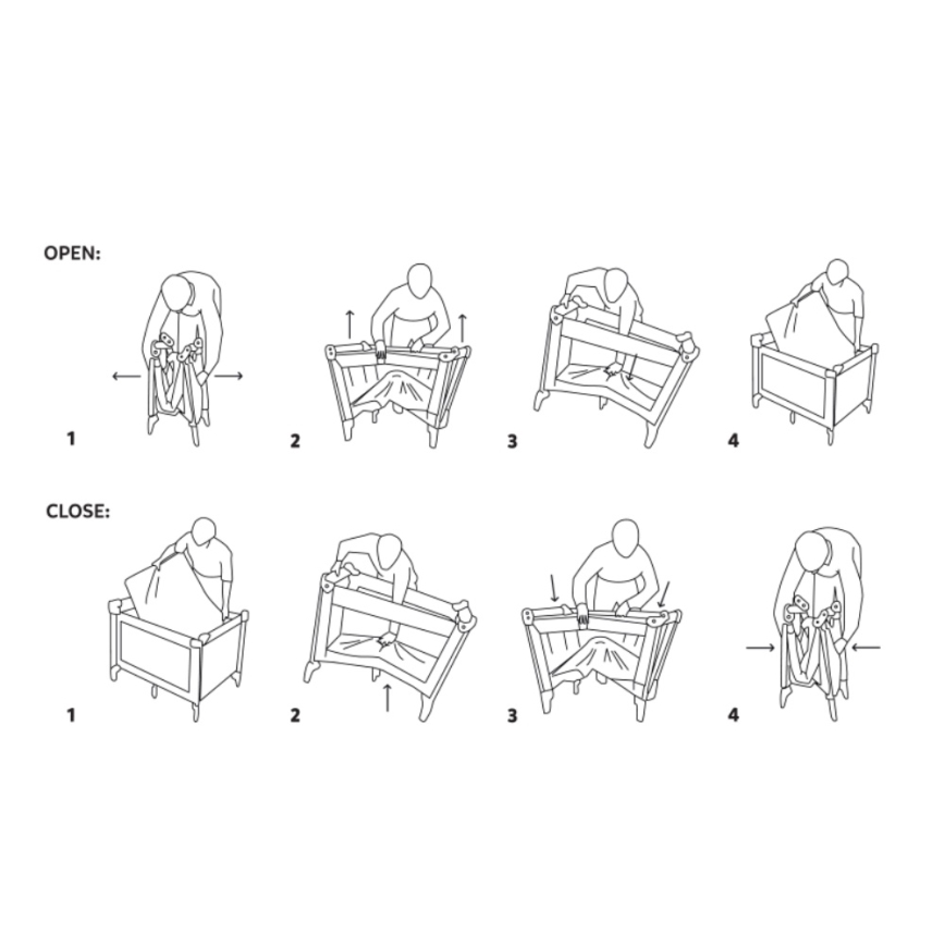 PETITE&MARS - Reisebett NYJA Urban Jungle Charcoal