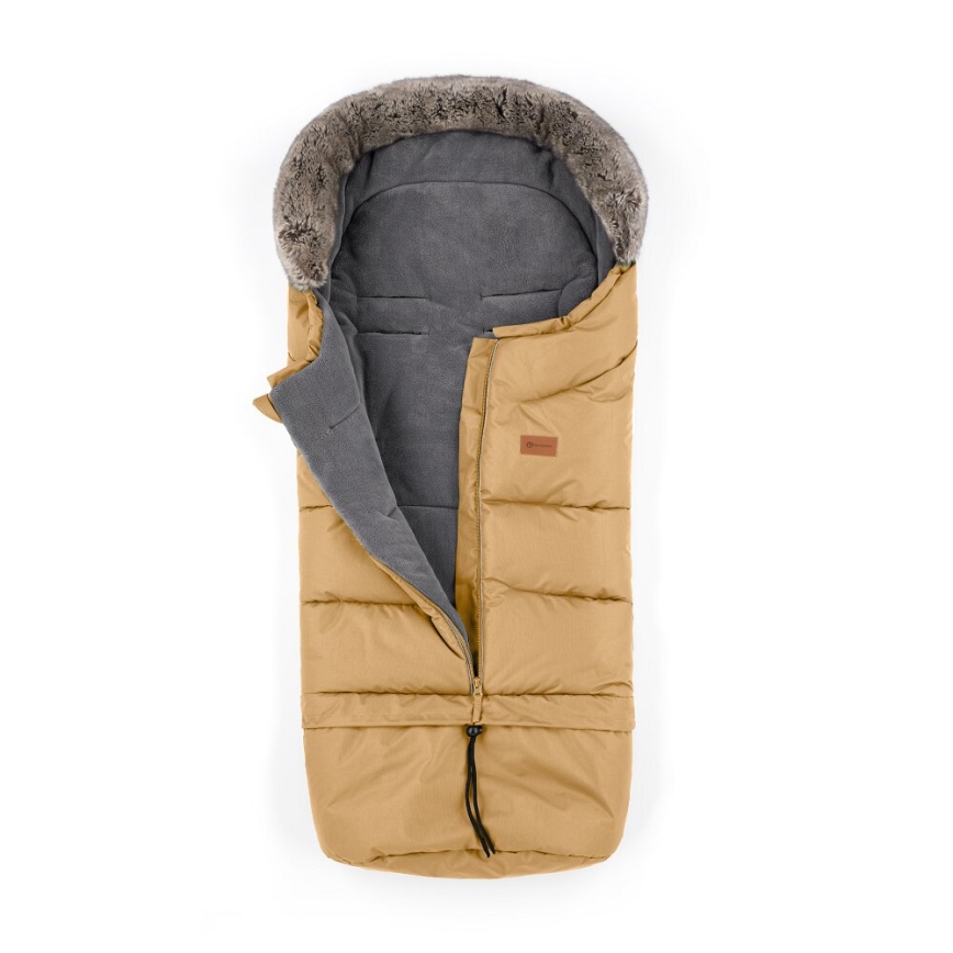 PETITE&MARS - SET Baby-Fußsack 4in1 ARCTIC + Kinderwagen-Handschuhe FURRY Elegant Caramel