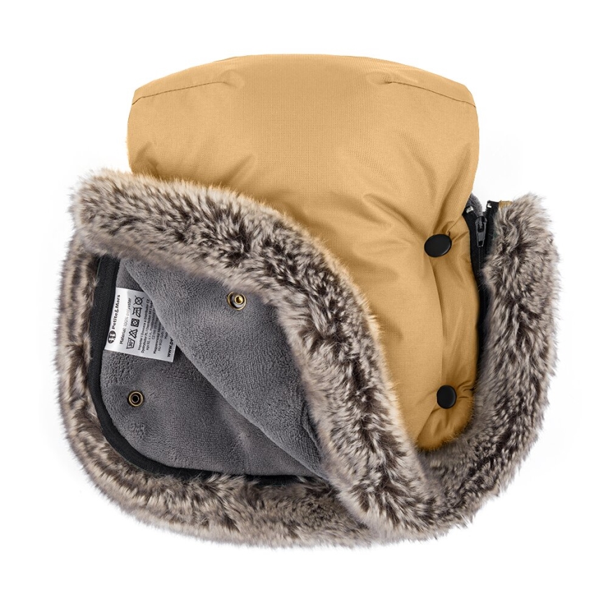 PETITE&MARS - SET Baby-Fußsack 4in1 ARCTIC + Kinderwagen-Handschuhe FURRY Elegant Caramel