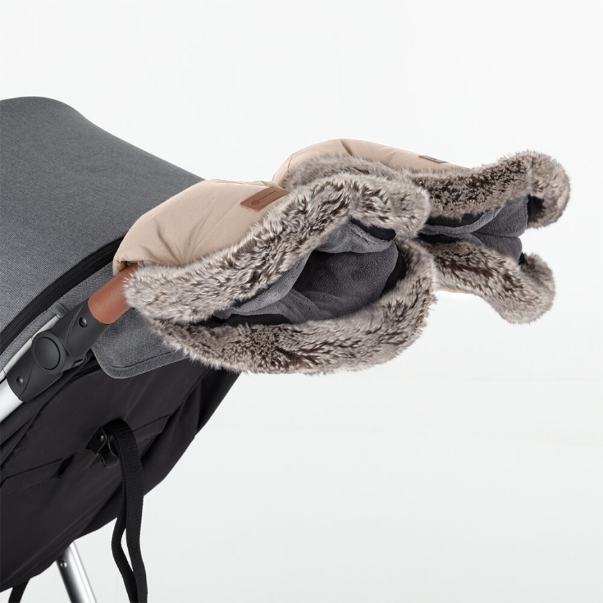 PETITE&MARS - SET Baby-Fußsack 4in1 COMFY + Kinderwagen-Handschuhe FURRY Rosa Petal
