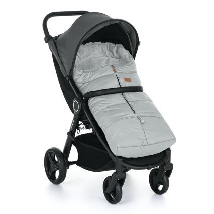 PETITE&MARS - SET Kinderfußsack 3-in-1 JIBOT + Handmuffs für den Kinderwagen JASIE hellgrau