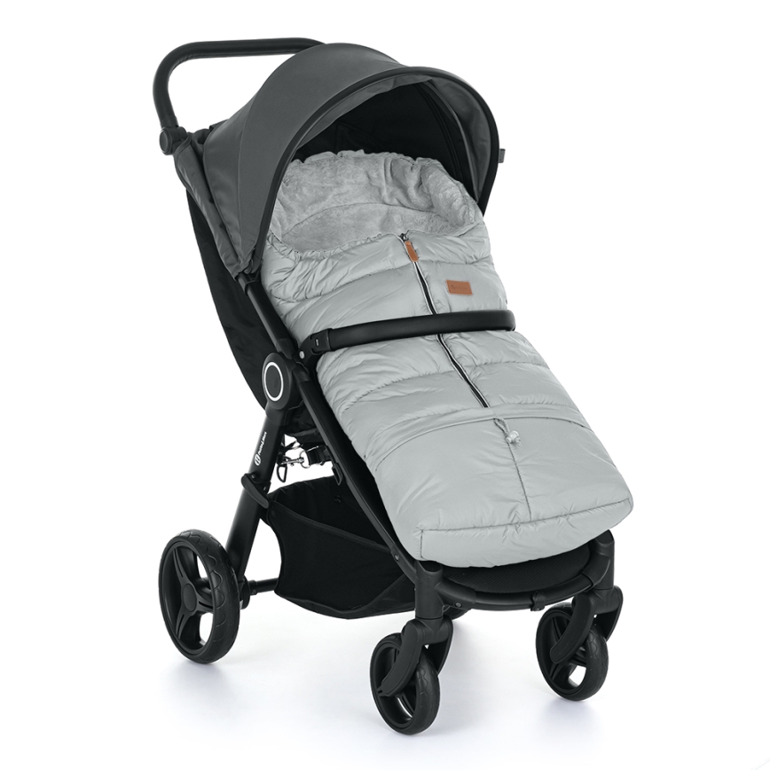 PETITE&MARS - SET Kinderfußsack 3-in-1 JIBOT + Handmuffs für den Kinderwagen JASIE hellgrau
