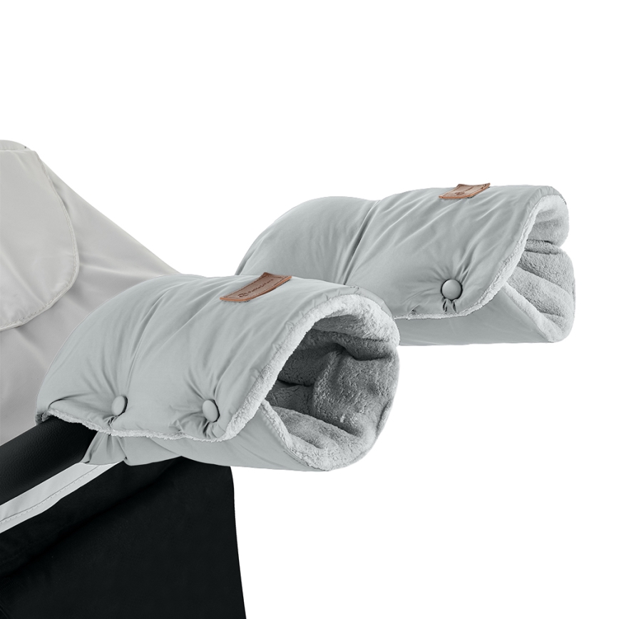 PETITE&MARS - SET Kinderfußsack 3-in-1 JIBOT + Handmuffs für den Kinderwagen JASIE hellgrau