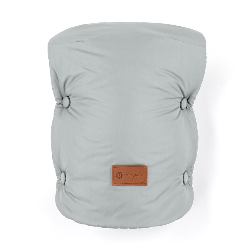 PETITE&MARS - SET Kinderfußsack 3-in-1 JIBOT + Handmuffs für den Kinderwagen JASIE hellgrau
