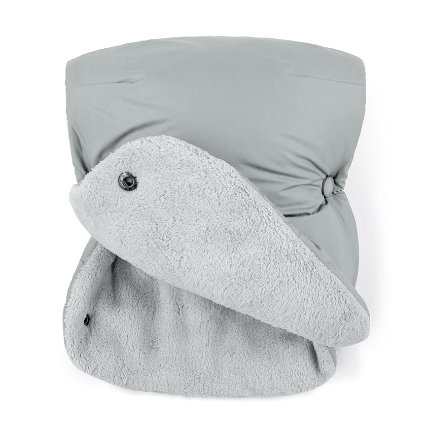 PETITE&MARS - SET Kinderfußsack 3-in-1 JIBOT + Handmuffs für den Kinderwagen JASIE hellgrau