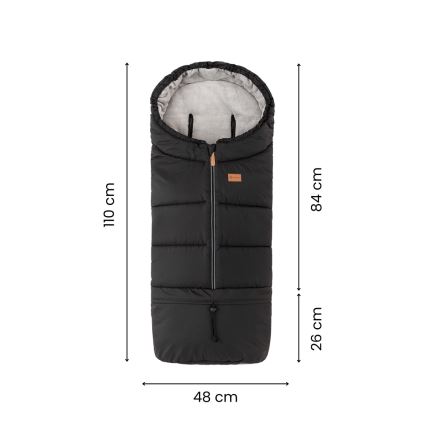PETITE&MARS - SET Kinderfußsack 3-in-1 JIBOT + Handmuffs für den Kinderwagen JASIE hellgrau