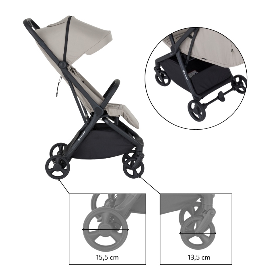 PETITE&MARS - Sport-Kinderwagen FLIP Platin-Grau