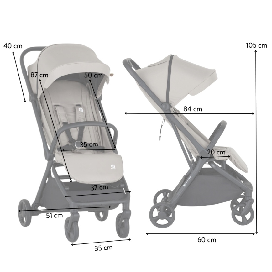 PETITE&MARS - Sport-Kinderwagen FLIP Sandbeige