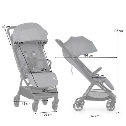 PETITE&MARS - Sport-Kinderwagen ZIP Velvet Grey