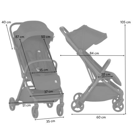 PETITE&MARS - Sportkinderwagen FLIP Forever Black