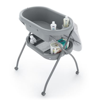 PETITE&MARS - Wickeltisch mit Badewanne SPA 3in1 grau