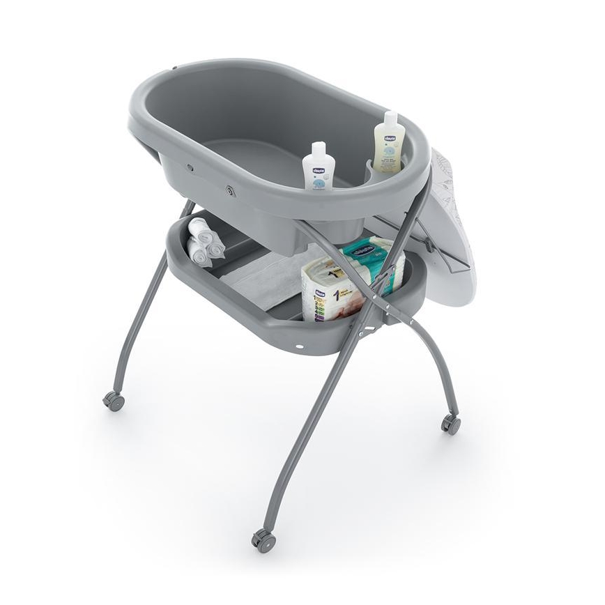 PETITE&MARS - Wickeltisch mit Badewanne SPA 3in1 grau