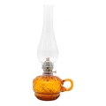 Petroleumlampe MONIKA 34 cm – bernsteinfarbenes Karo