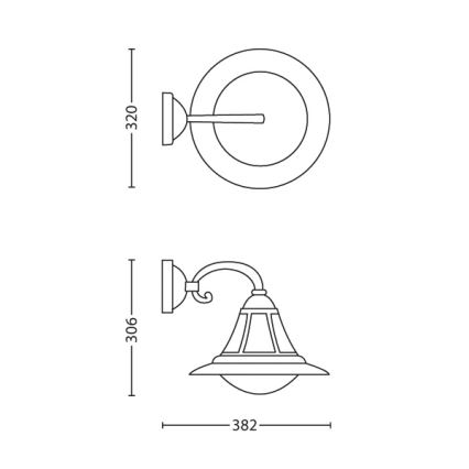 Philips 15211/42/16 - Außenwandleuchte MYGARDEN PROVENCE 1xE27/100W/230V