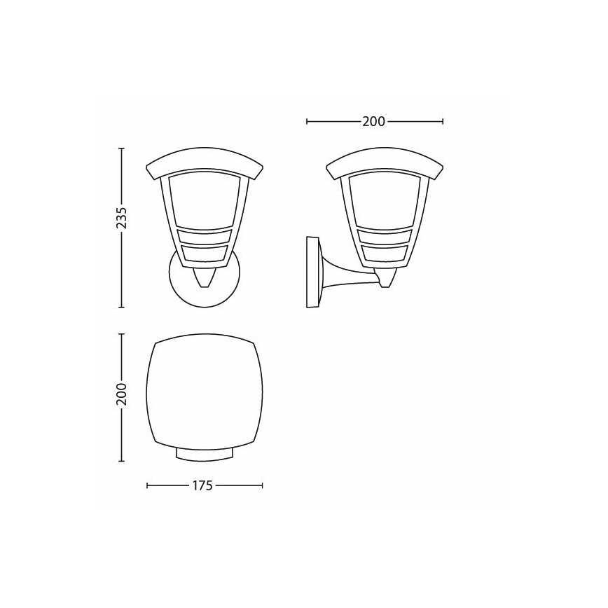 Philips - Außenwandleuchte E27/60W/230V