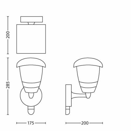 Philips - Außenwandleuchte mit Sensor 1xE27/60W/230V