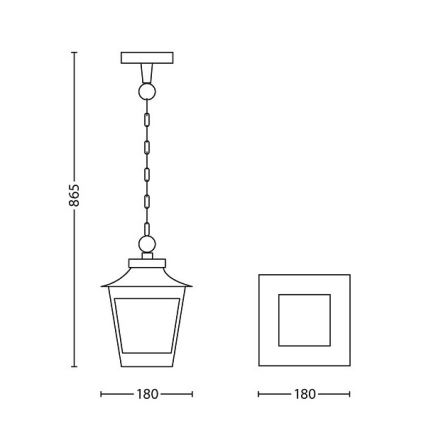 Philips 15406/86/PN - Außenleuchter HEDGE 1xE27/60W/230V IP44