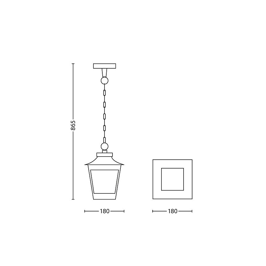Philips 15406/86/PN - Außenleuchter HEDGE 1xE27/60W/230V IP44