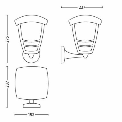 Philips 15460/31/16 - Außenwandleuchte STREAM 1xE27/60W/230V