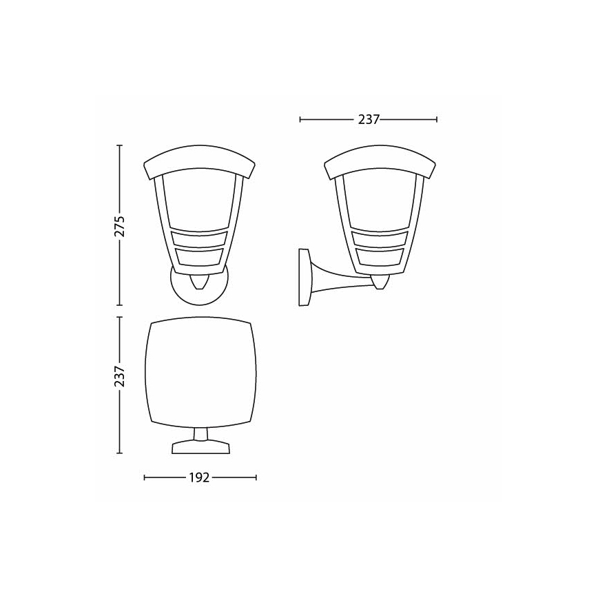 Philips 15460/31/16 - Außenwandleuchte STREAM 1xE27/60W/230V