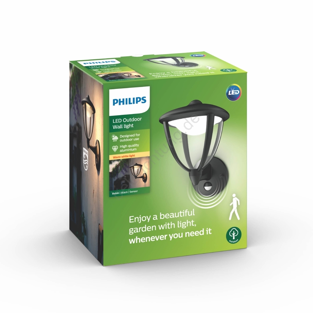 Philips 15479/30/16 LED Außenbeleuchtung ROBIN mit Bewegungssensor