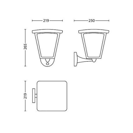 Philips 15488/30/16 - LED Außenleuchte mit Bewegungssensor COTTAGE 1xLED/4,5W/230V