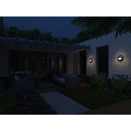 Philips 16245/87/16 - Außenwandleuchtegrau MYGARDEN JUNE 1xE27/12W/230V