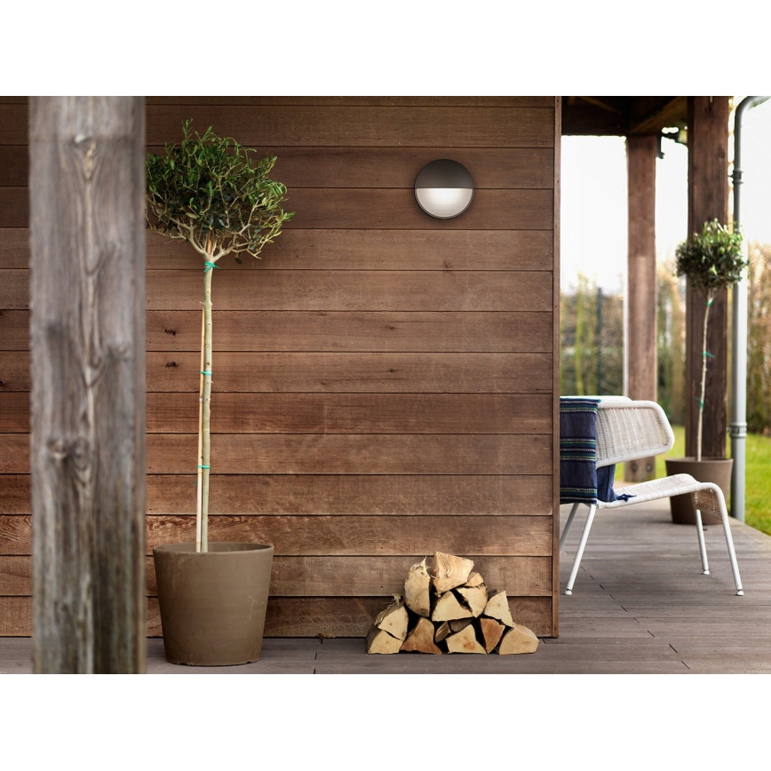 Philips 16245/87/16 - Außenwandleuchtegrau MYGARDEN JUNE 1xE27/12W/230V
