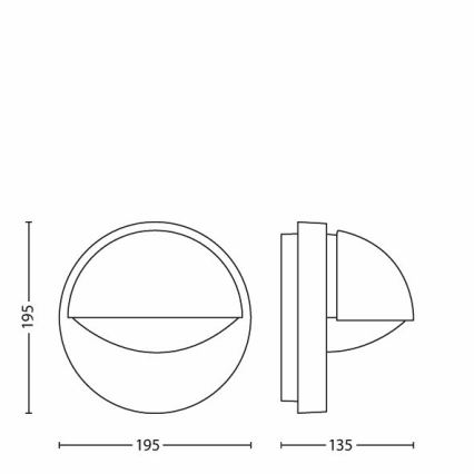 Philips - Außenwandleuchtegrau 1xE27/12W/230V