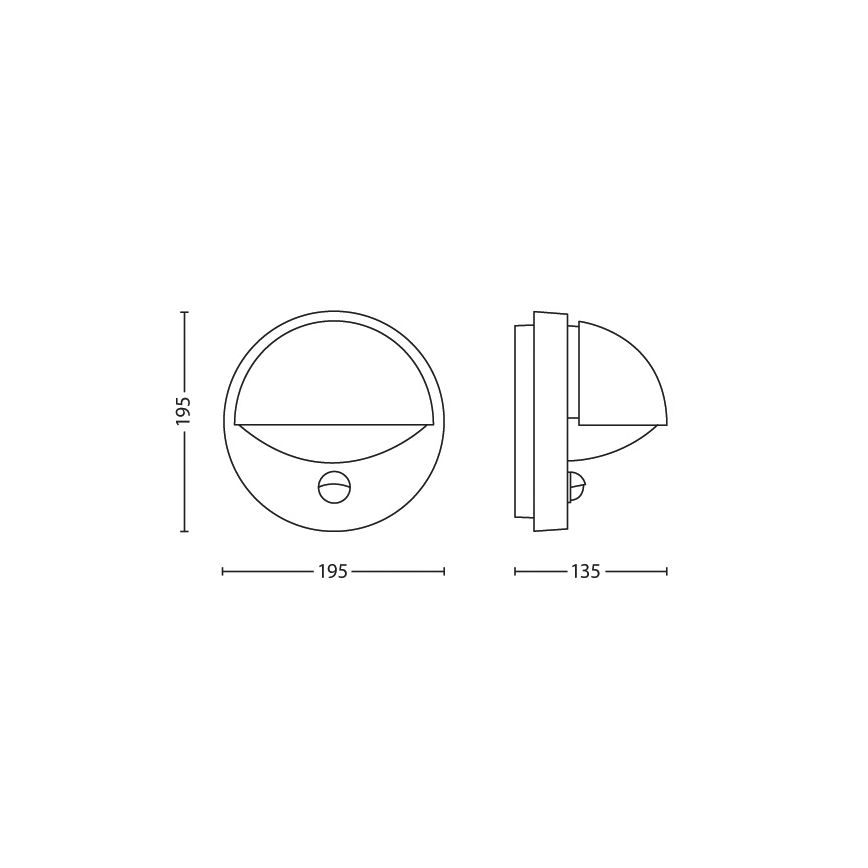 Philips - Außenwandleuchte mit Sensor E27/12W IP44