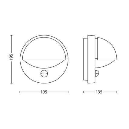 Philips - Außenleuchte mit Sensor 1xE27/12W