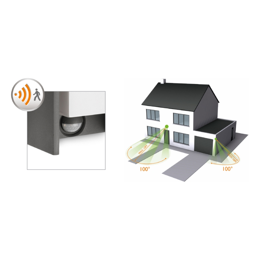 Philips - LED Außenwandleuchte mit Sensor 1xE27/15W/230V IP44