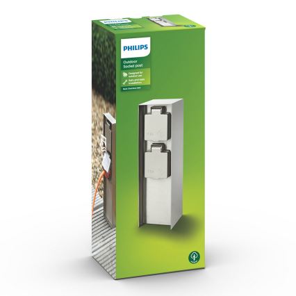 Philips - Außensteckdosensäule 230V IP44