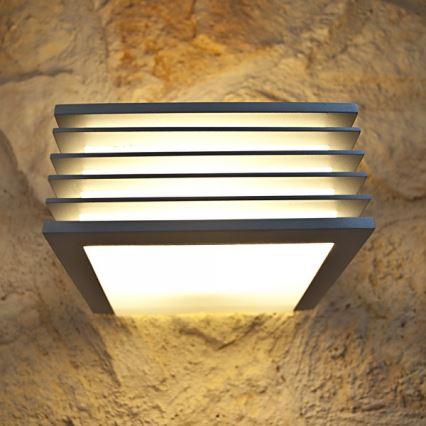 Philips Massive 17182/87/16 - Venkovní nástěnné svítidlo DUBAI 1xE27/15W šedá