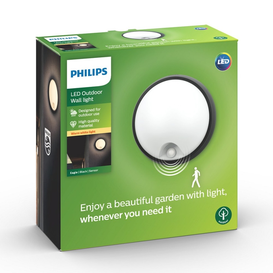 Philips 17318/30/16 - LED Außenleuchte mit Sensor EAGLE 1xLED/3W/230V