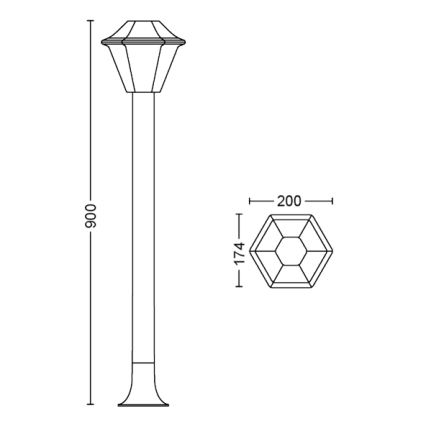 Philips 17388/43/PN - Aussenlampe MYGARDEN CURASSOW 1xE27/42W/230V