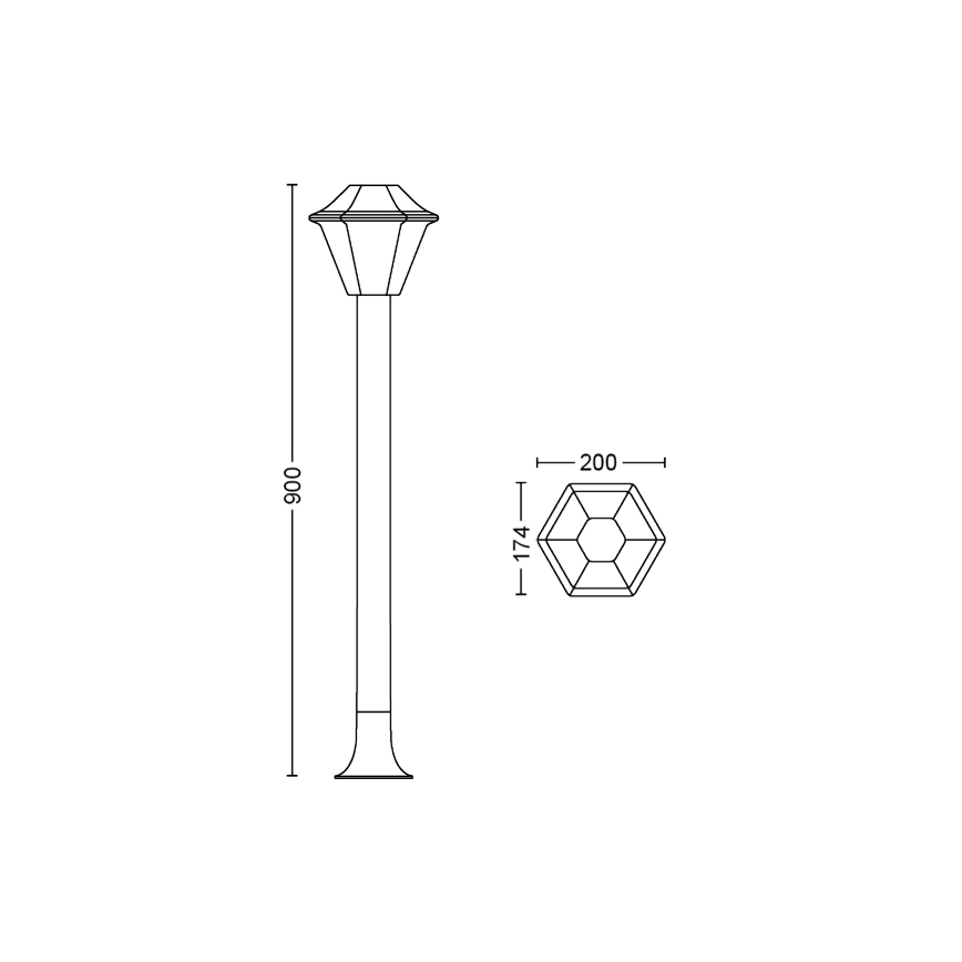 Philips 17388/43/PN - Aussenlampe MYGARDEN CURASSOW 1xE27/42W/230V