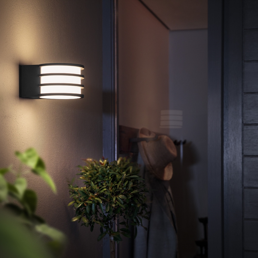 Philips 17401/93/P0 - LED Dimmbare Auβen-Wandbeleuchtung HUE LUCCA 1xE27/9,5W/230V